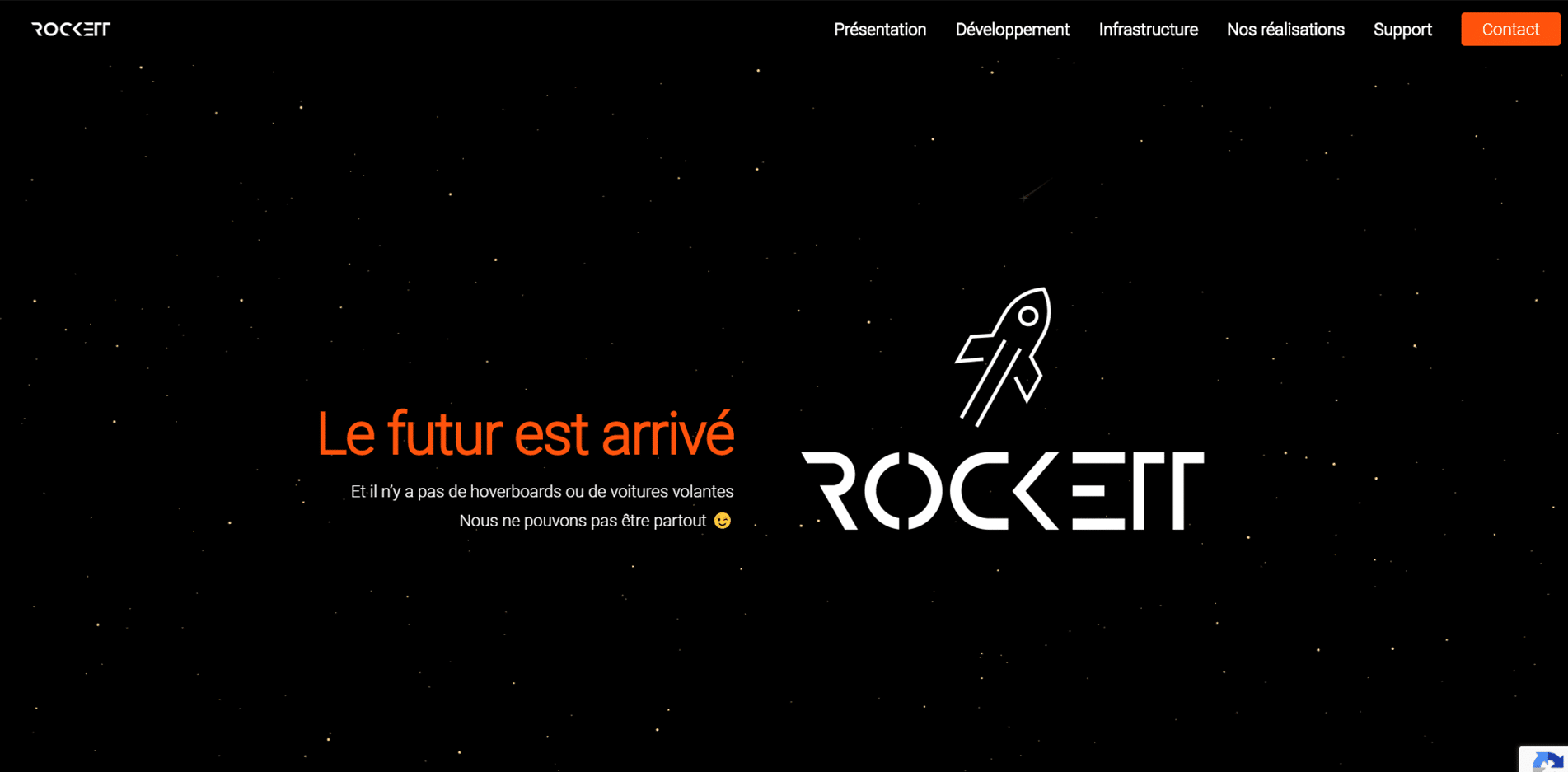 Site vitrine Rockett réalisé par Rockett